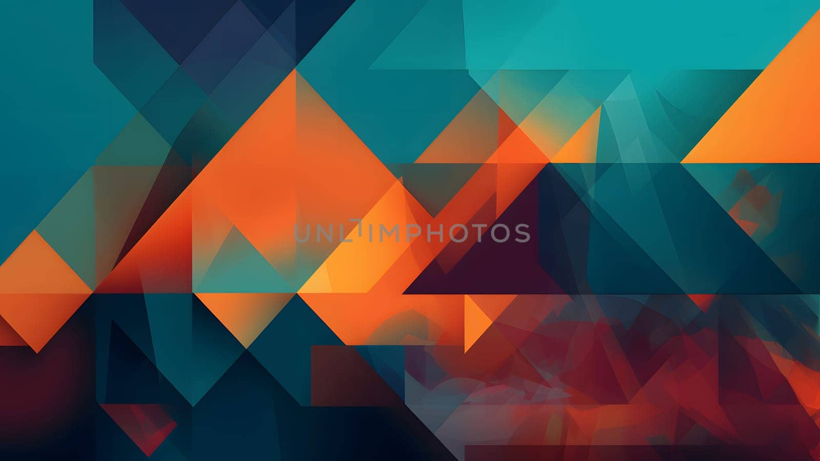 abstract plygonal teal-orange background and wallpaper. Not based on any actual person, scene or pattern.