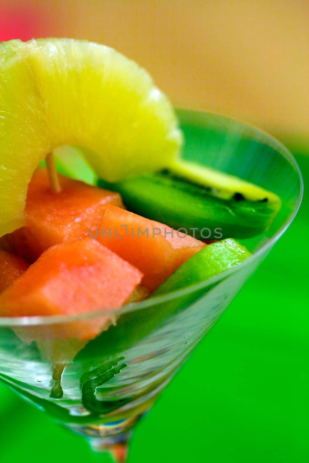 Fruit cocktail in a glass