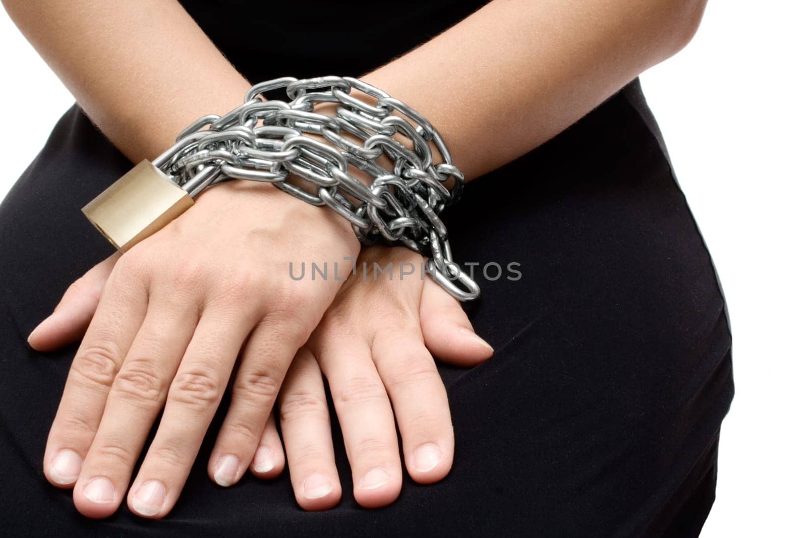Shackled women's hands