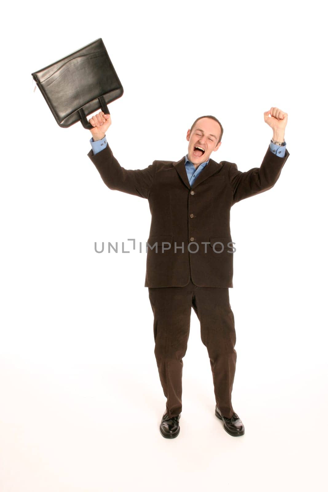 young man rejoices