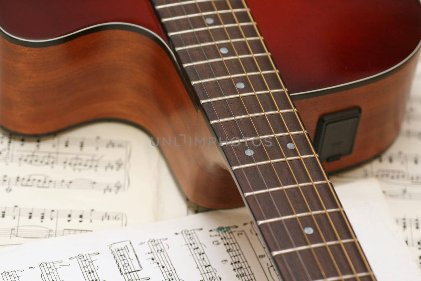 Guitar and sheet music