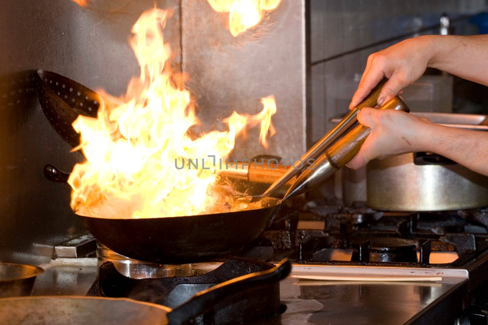 Cooking with a wok