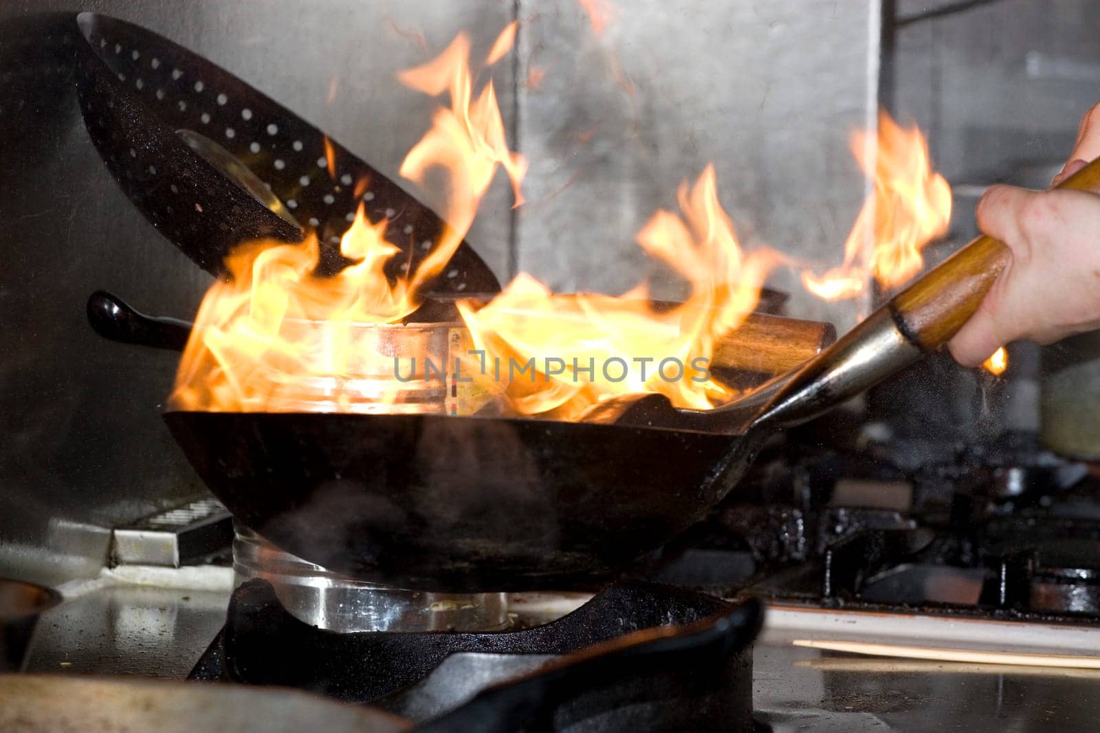 Cooking with a wok