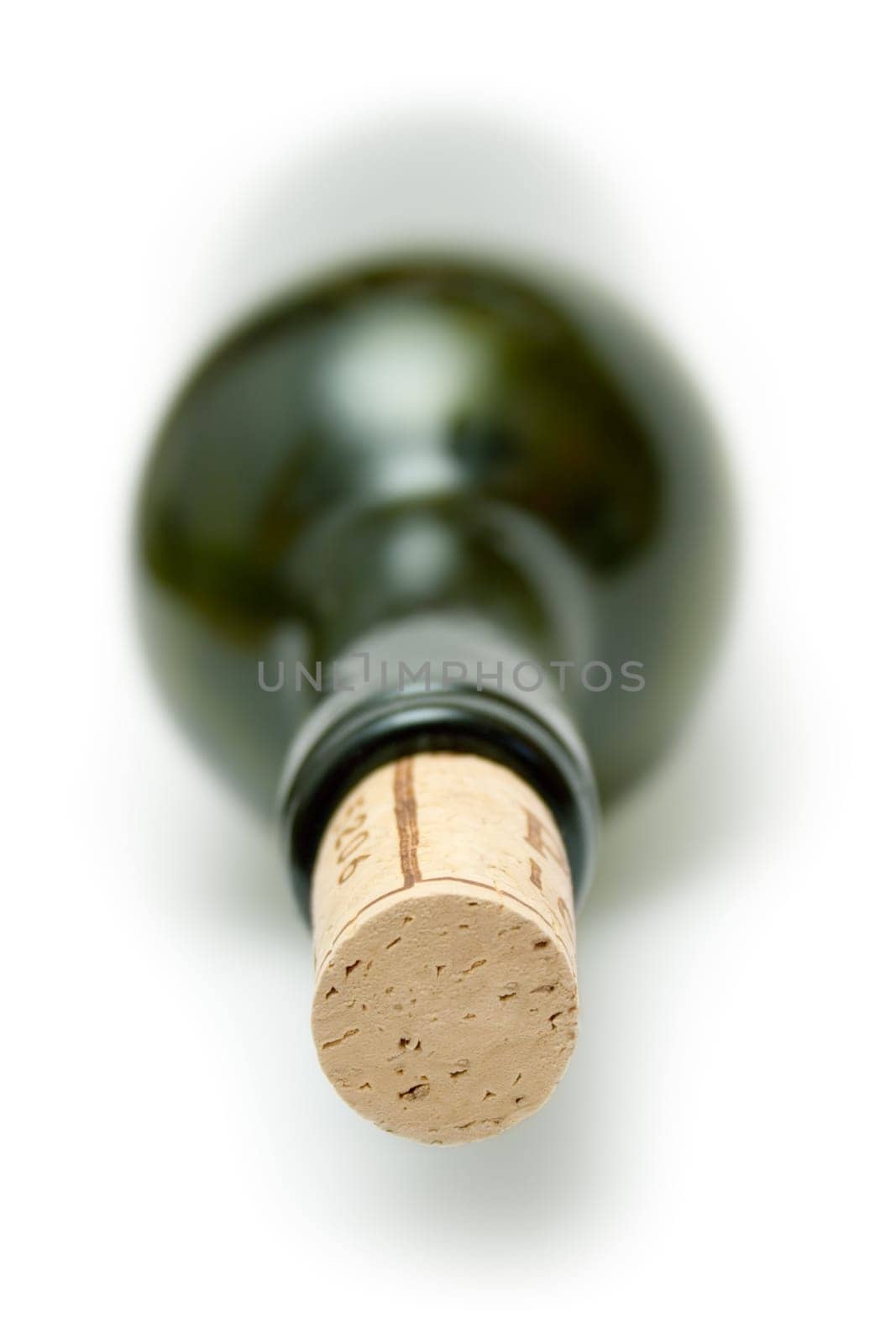 Lying red wine bottle