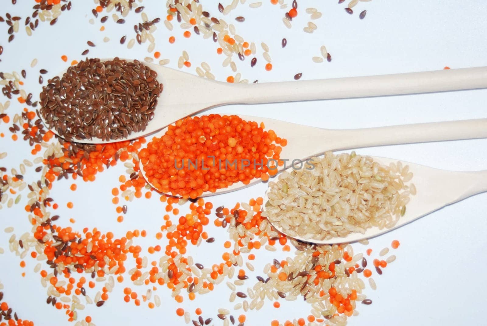Rice,Lentils,Linen Seeds