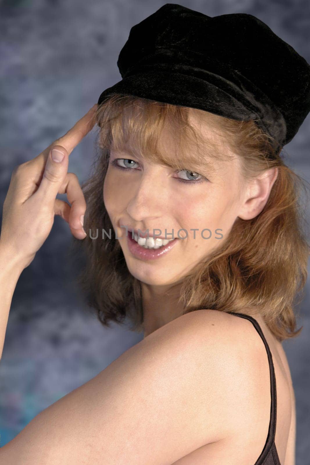 Cheerful photo model