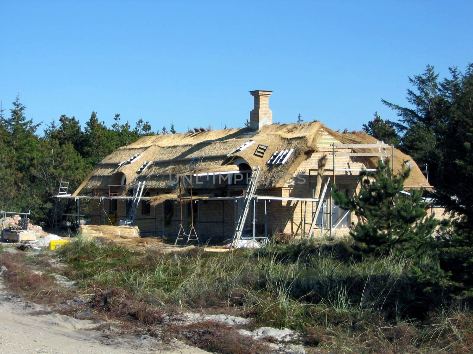 Thatched house new building
