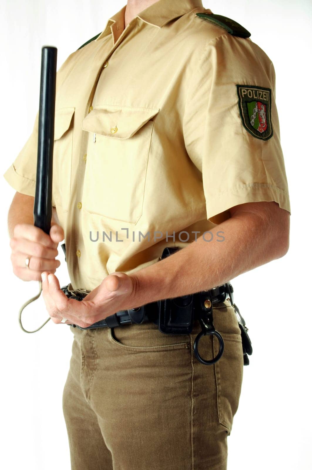 Policeman with baton