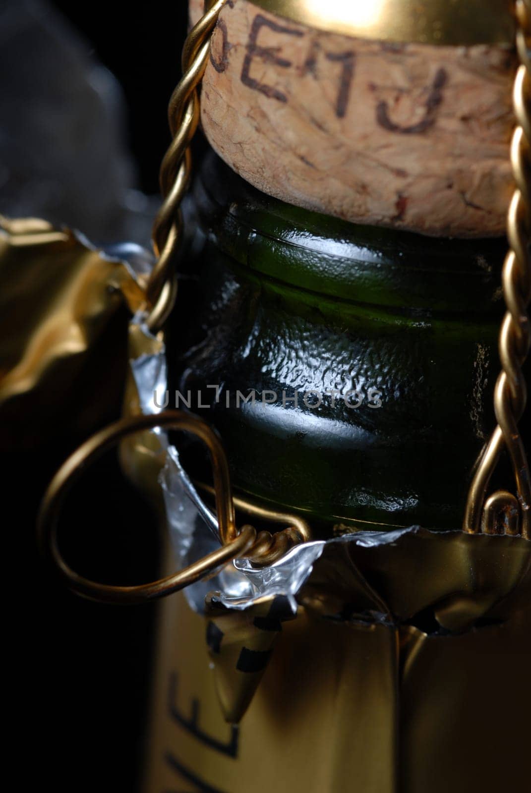 Open champagne bottle