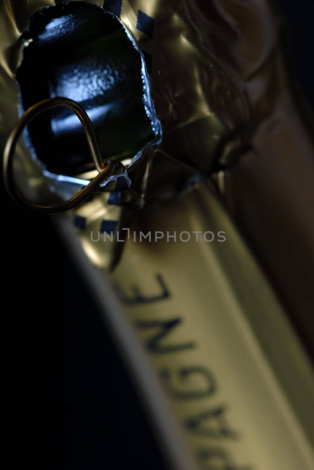 Champagne bottle detail