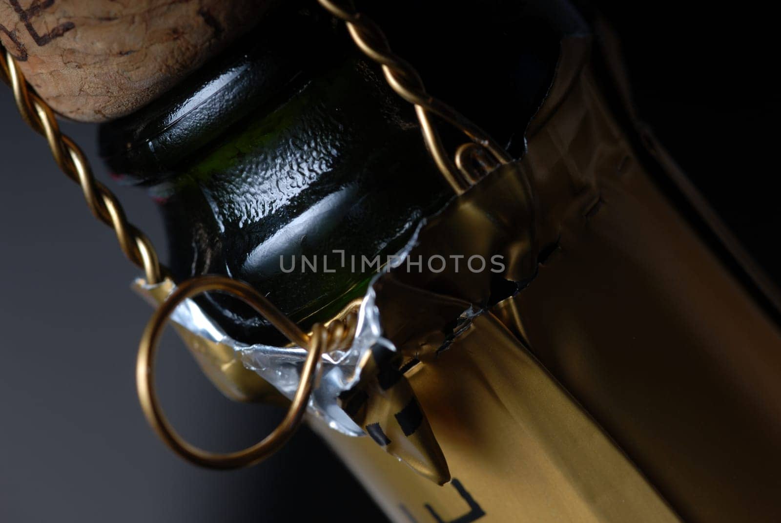 Champagne bottle detail