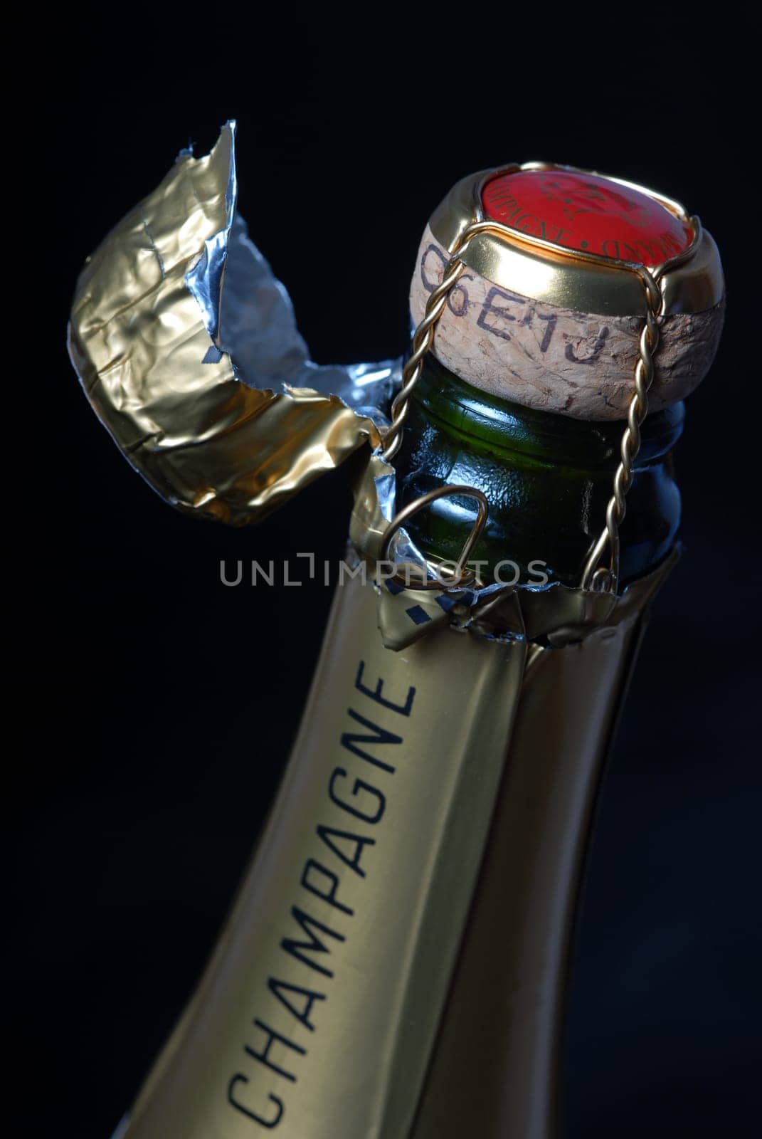 Champagne bottle detail