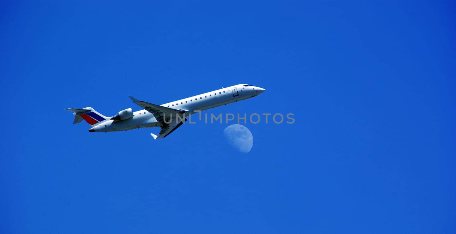 Airplane - Air Travel - Sky - Moon