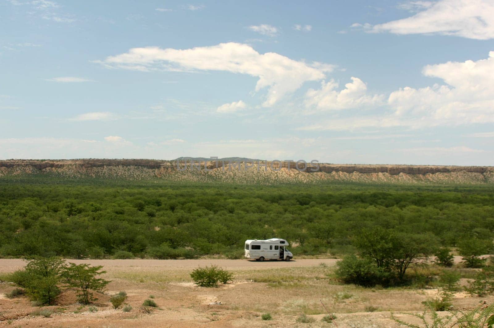 on the road in Namibia