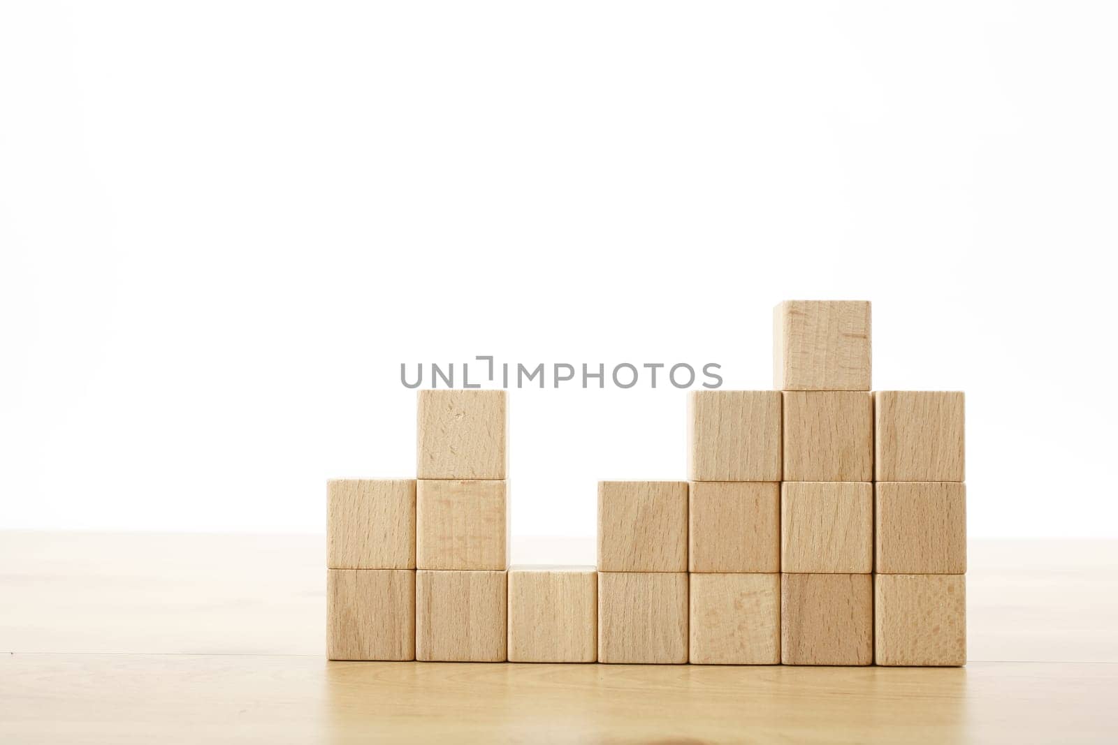 Column model made of wooden blocks