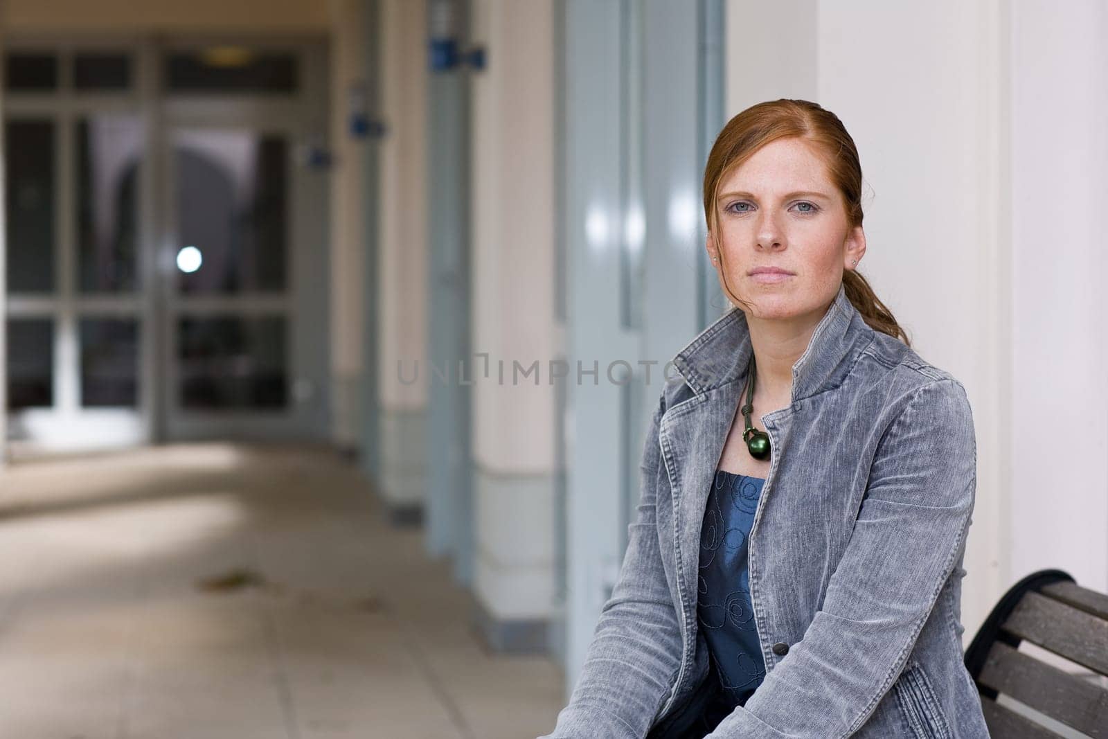Woman in the hallway portrait