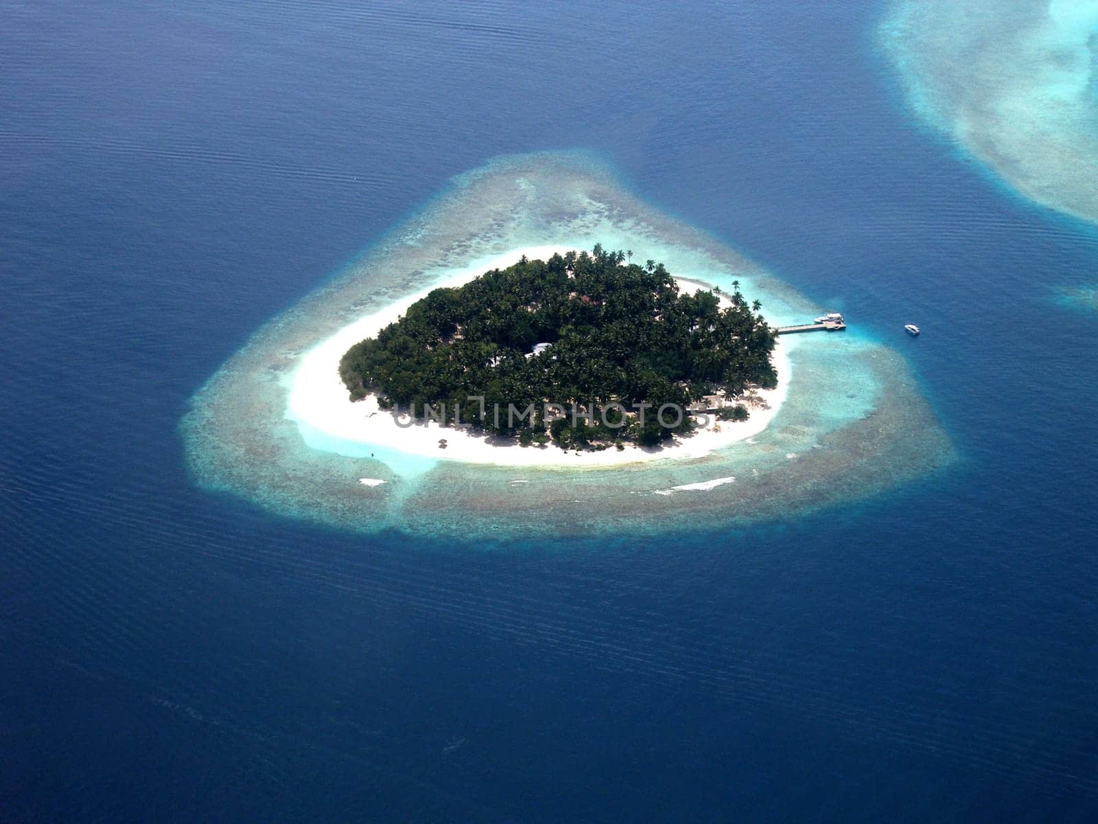 Small Maldives - island,captured by seaplane.