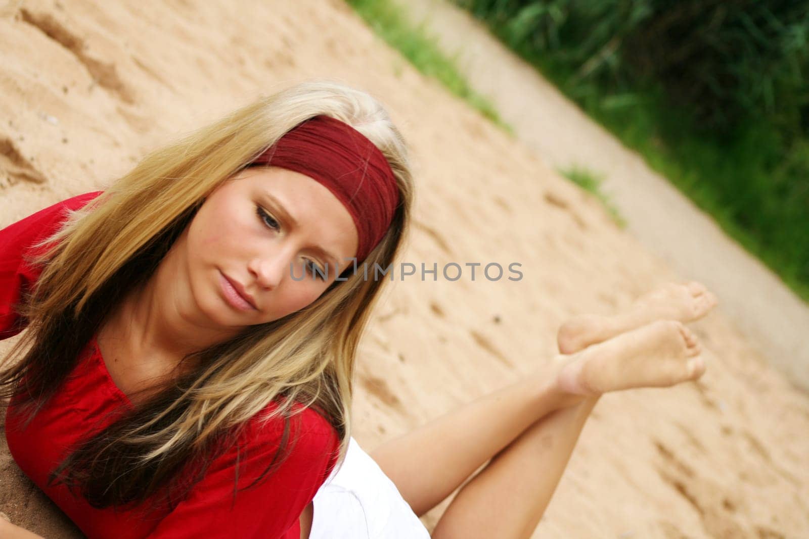 thoughtful on the beach