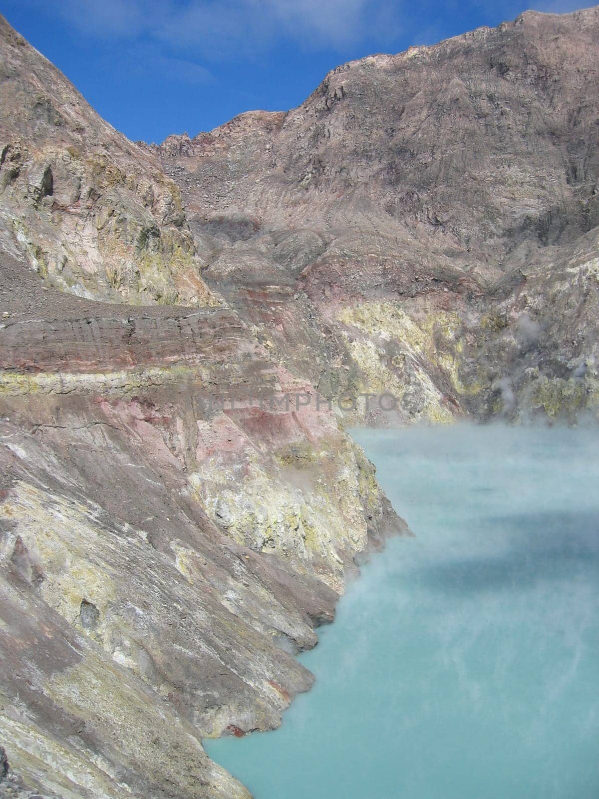 Crater lake on White Island
