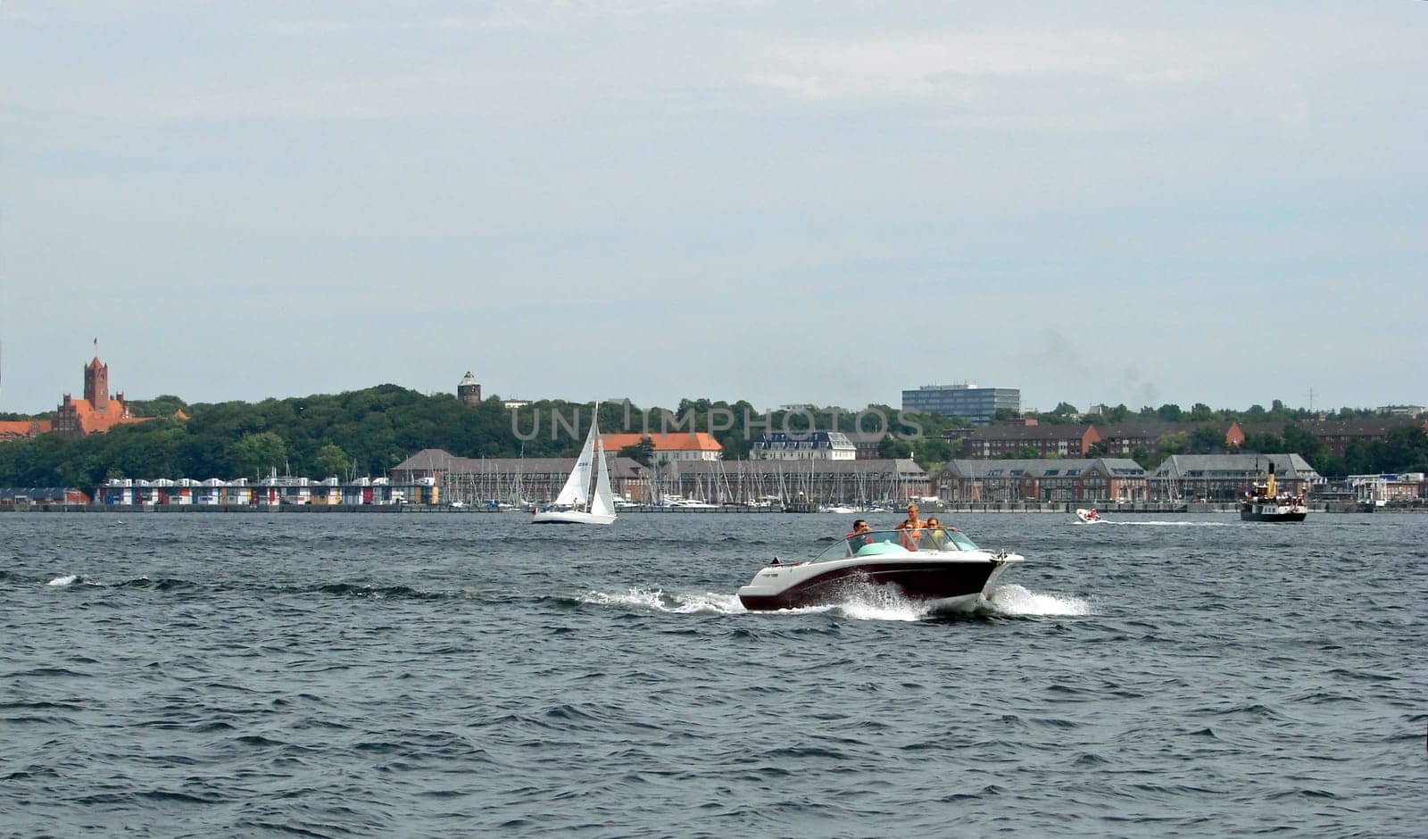 Sports boat in the port of Flensburg