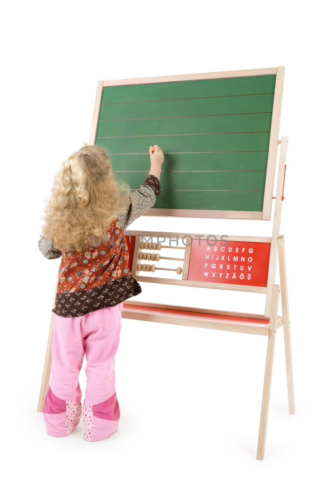 Girl at blackboard