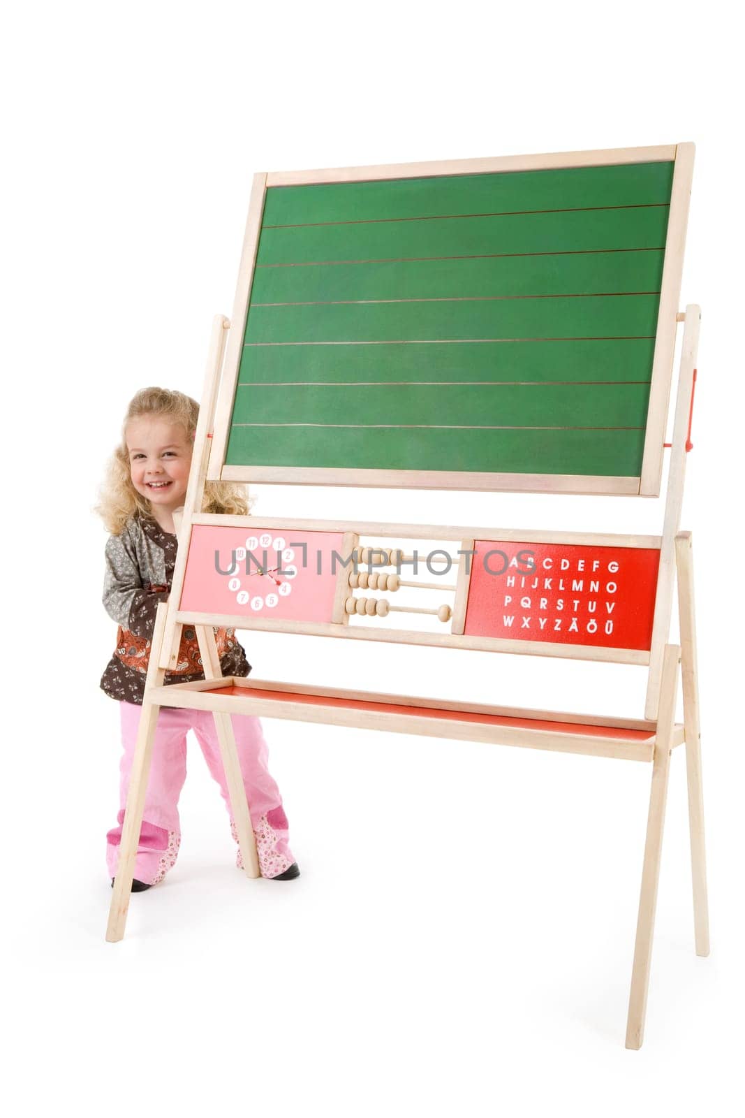 Girl at blackboard