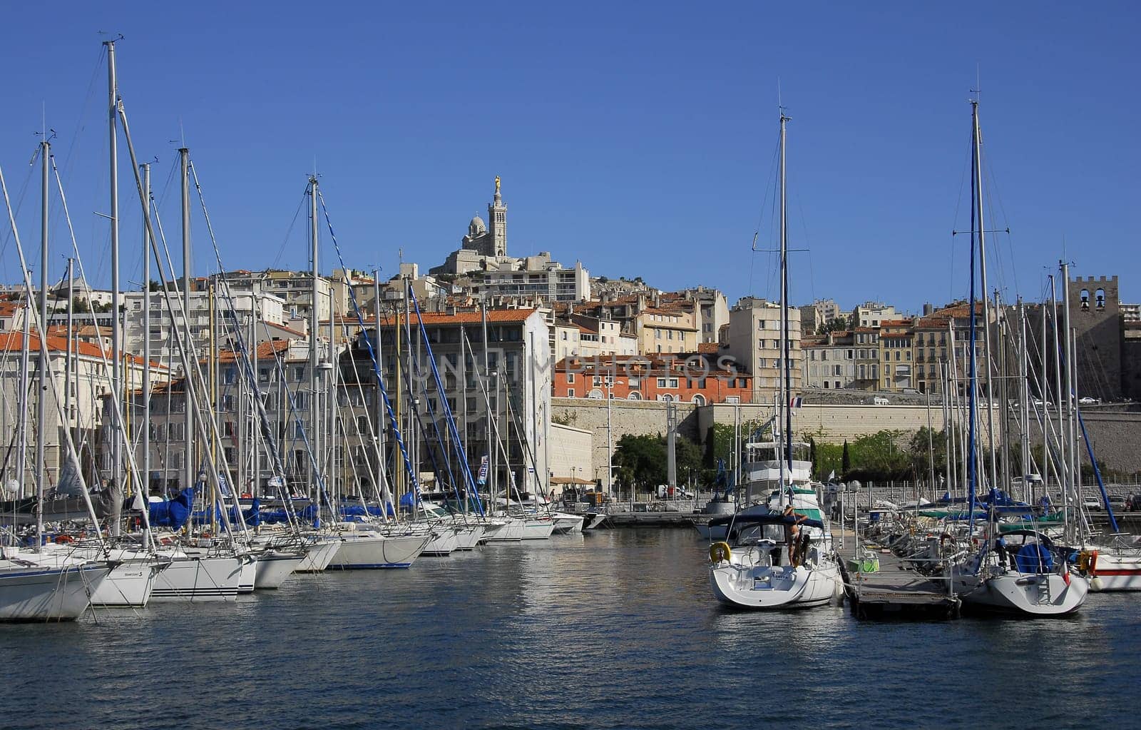 Marseille,Vieux Port and Notre Dame