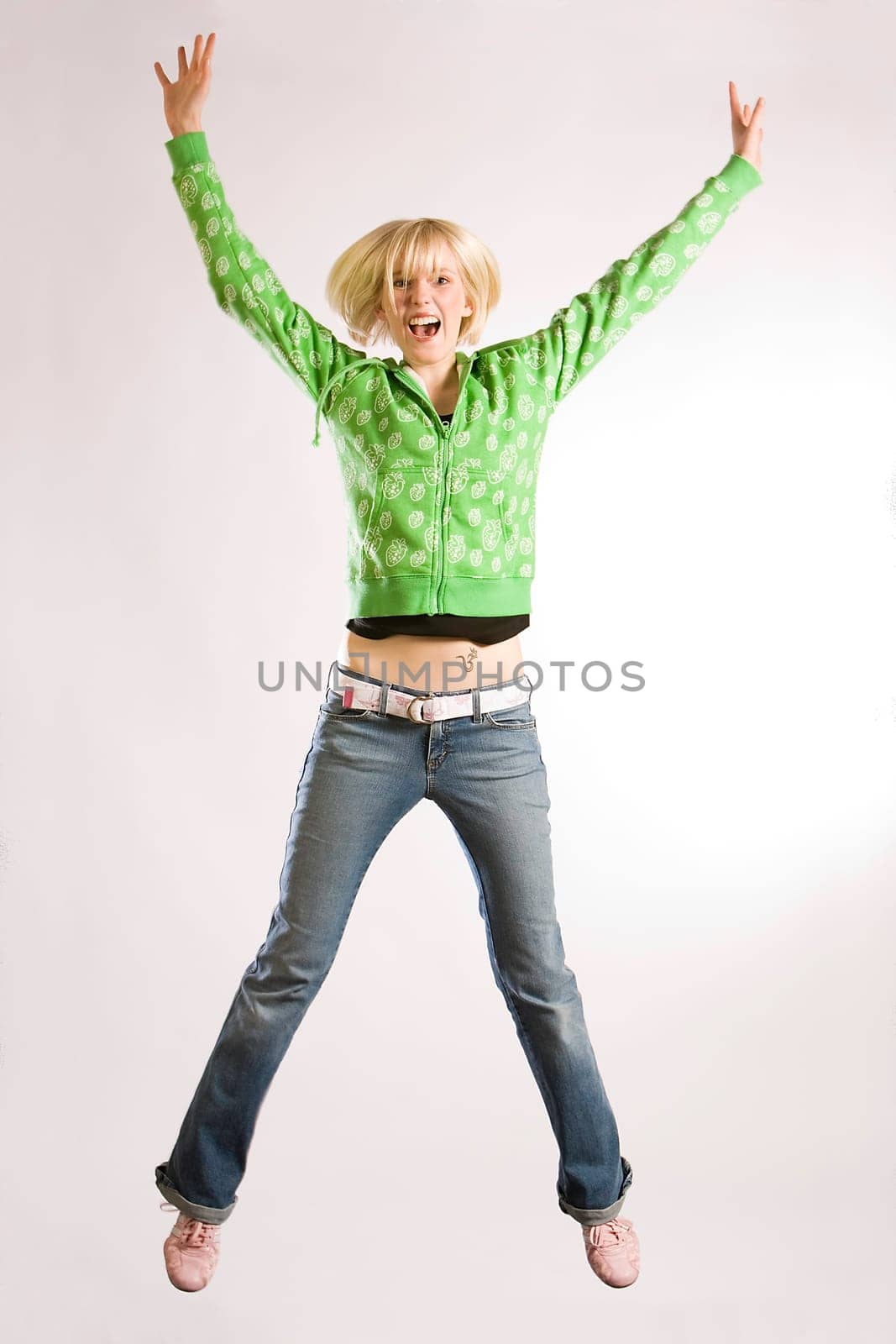 Young woman in the jump I