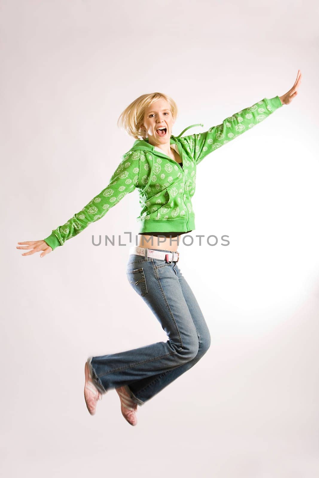 Young woman in jump X