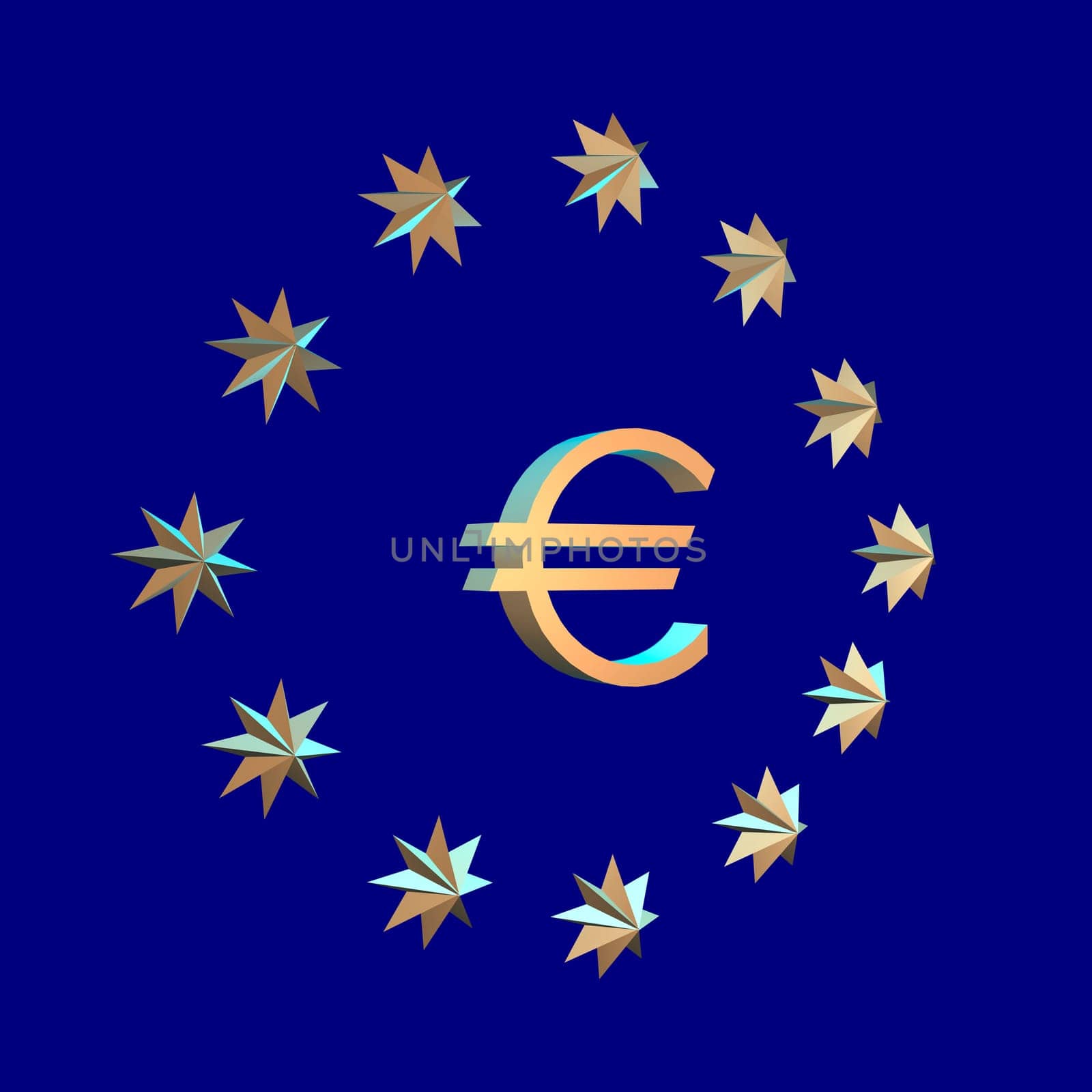 European flag with euro sign