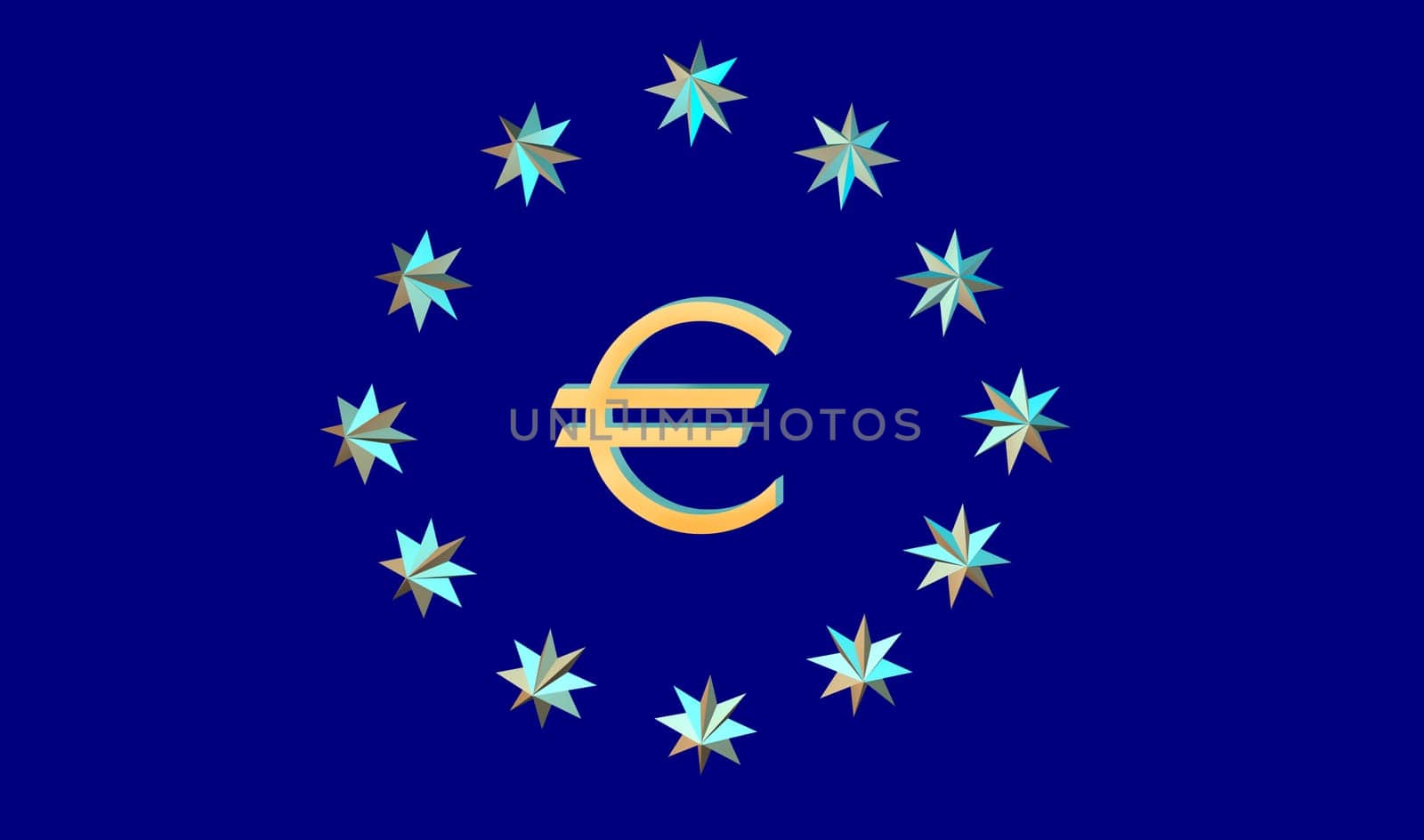 European flag with euro sign
