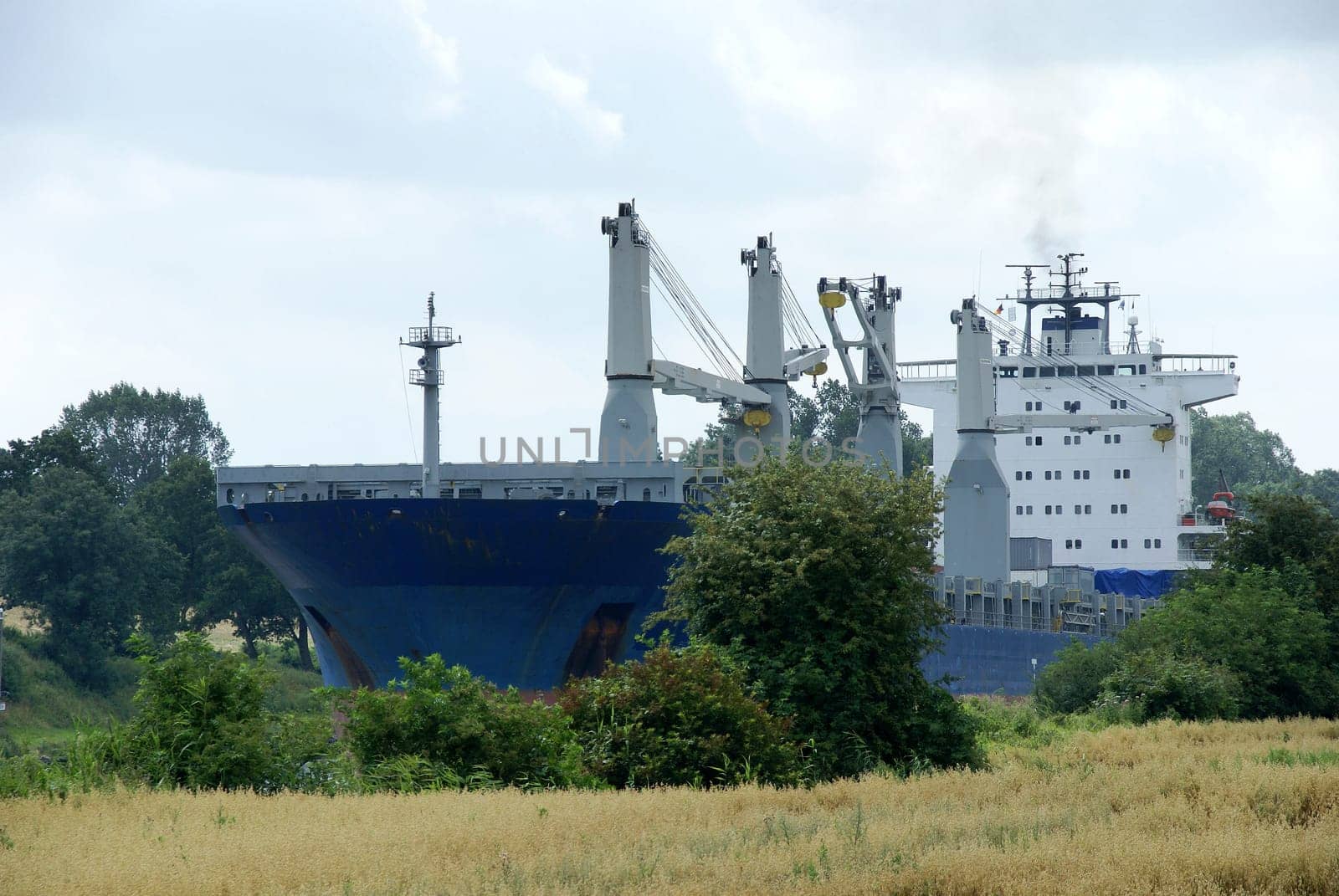 A large ship sailing through the Nor-Baltic Canal