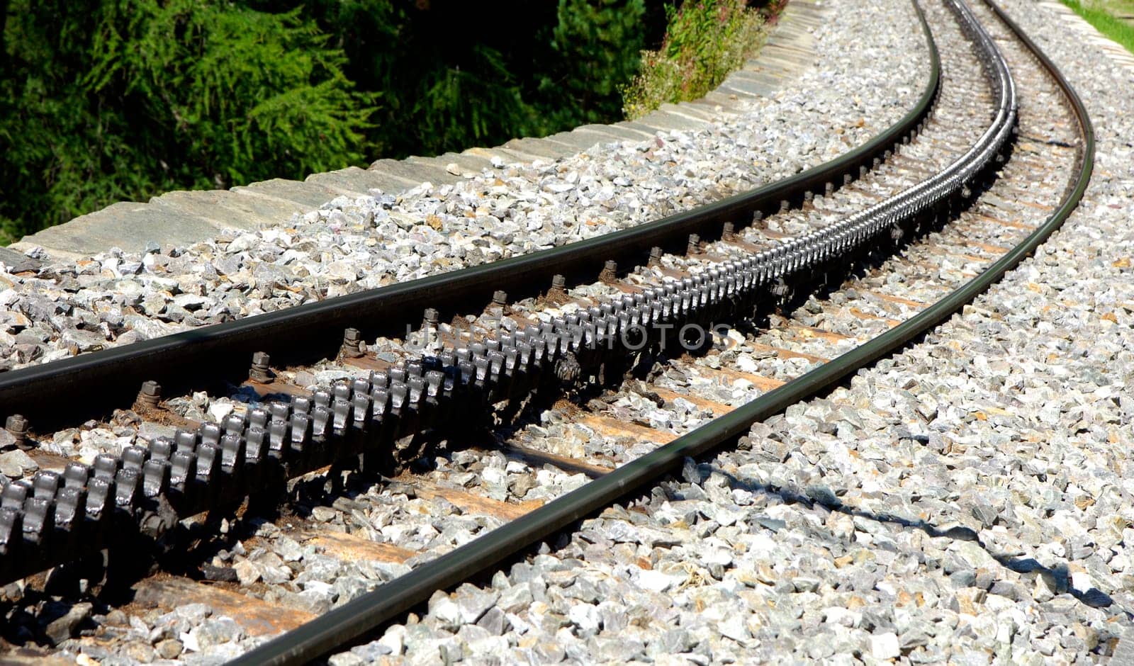 Rails of a rack railway