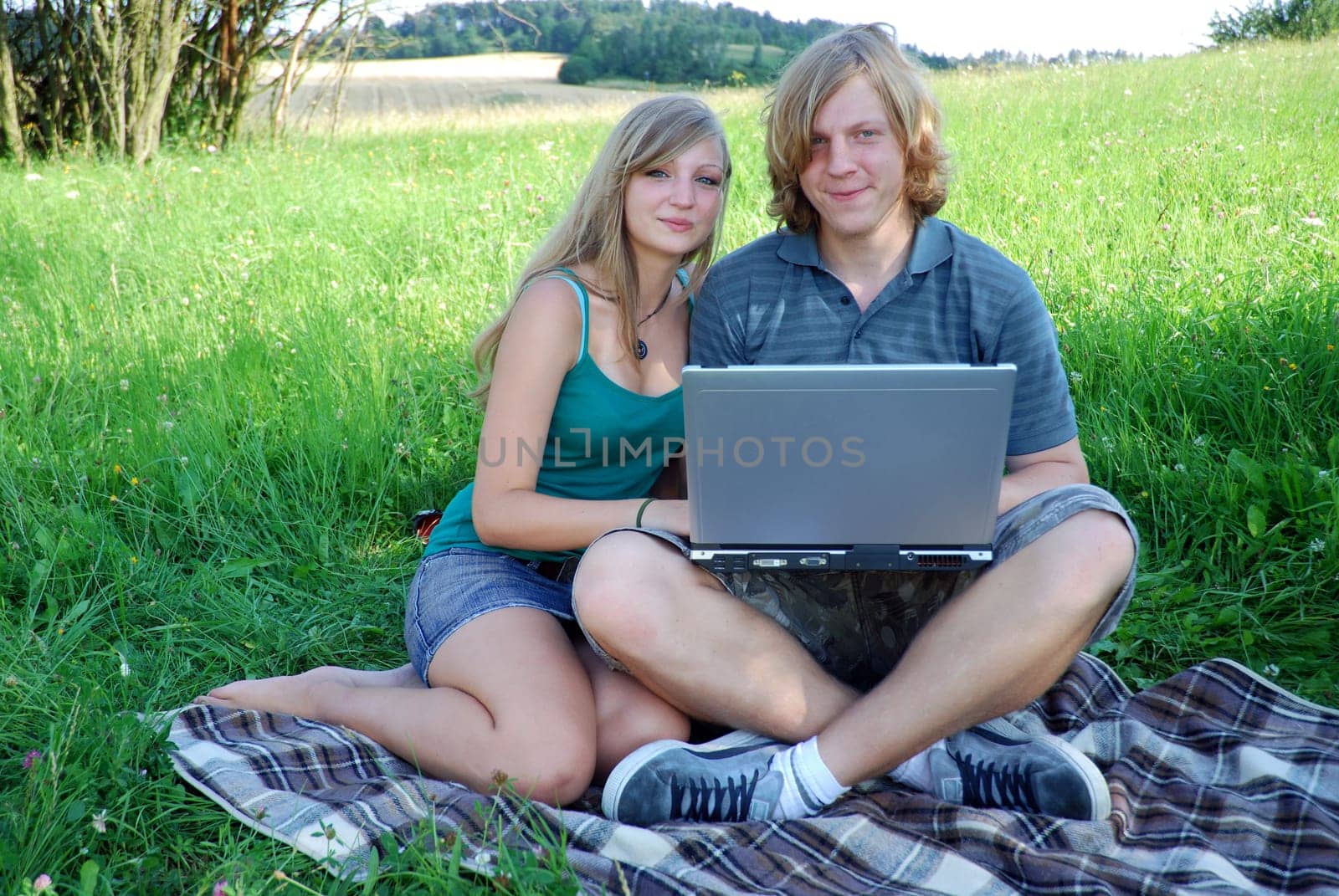 Young couple with laptop