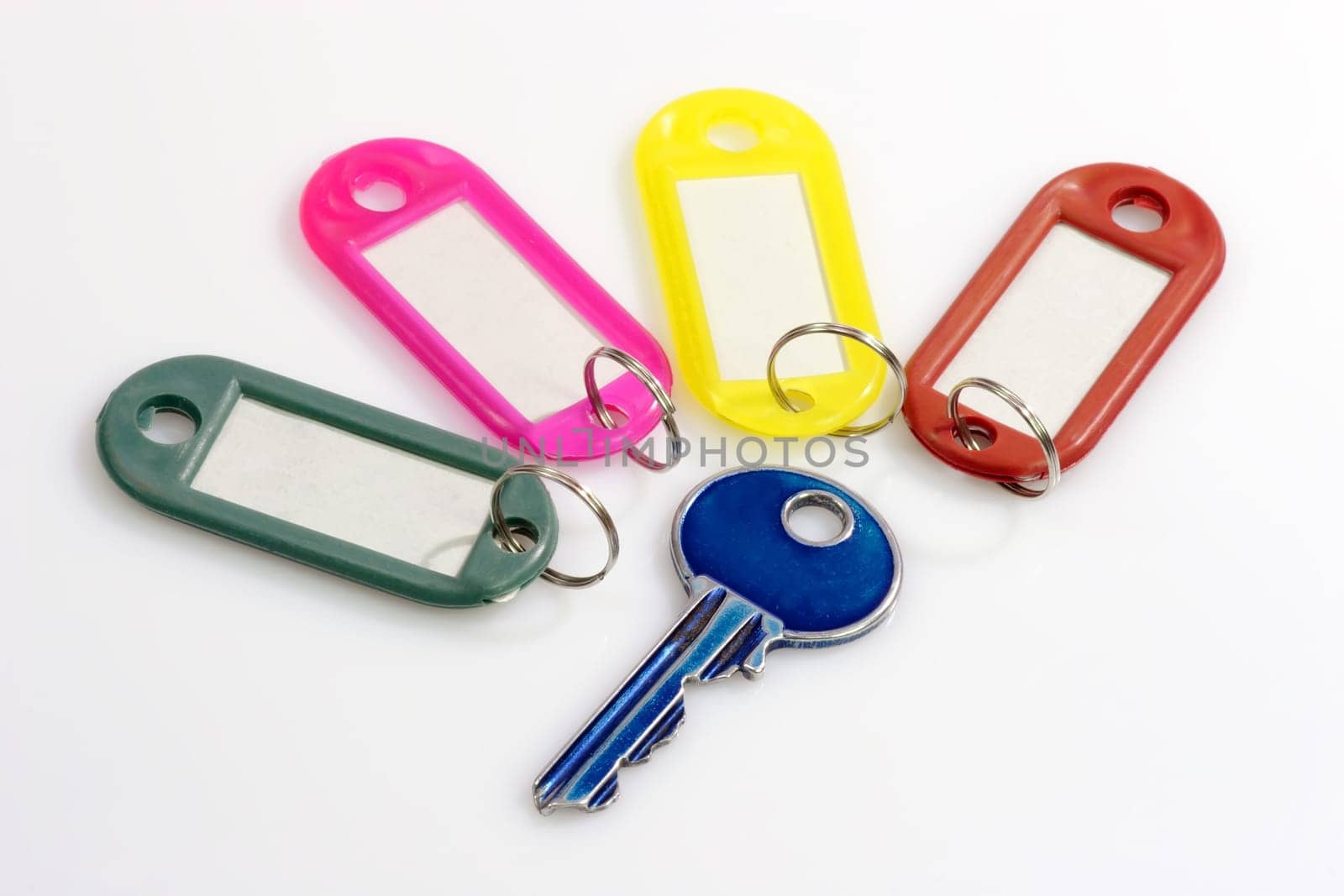 Blue front door key