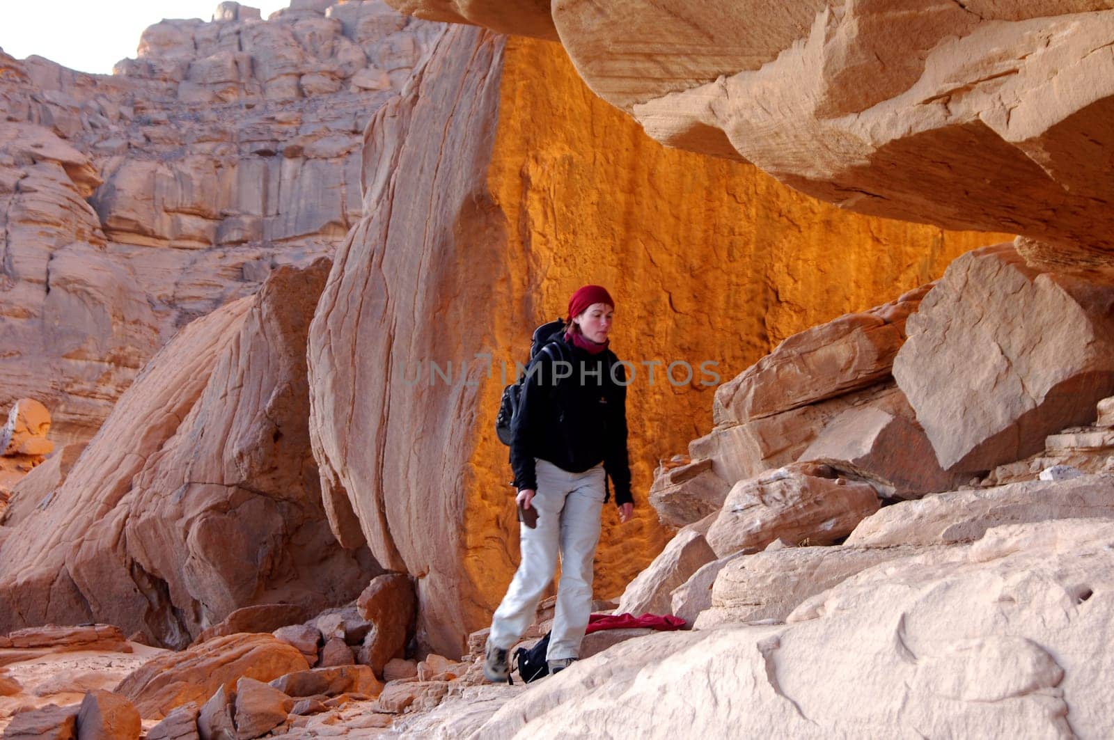 Trekking in the Akakus Mountains,Libya