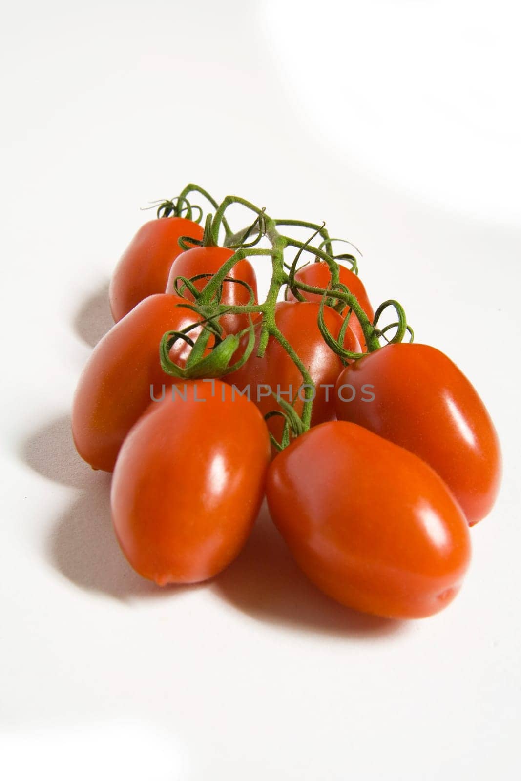 Egg tomatoes on a white background