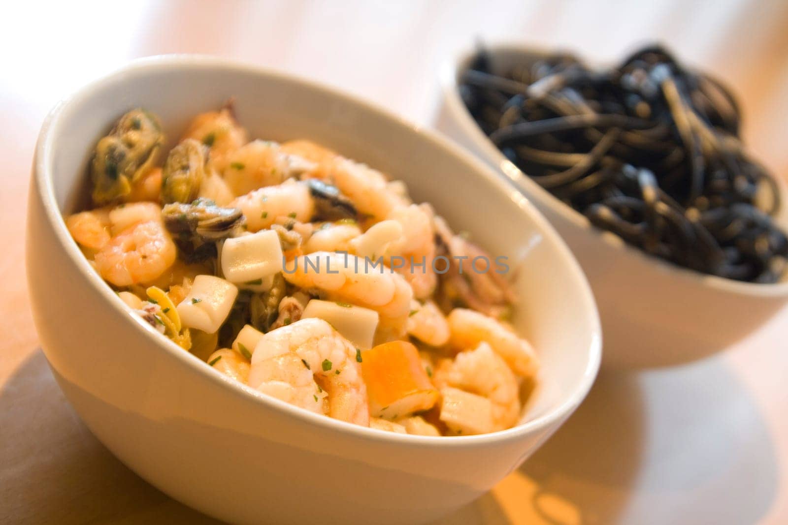 Linguine with seafood