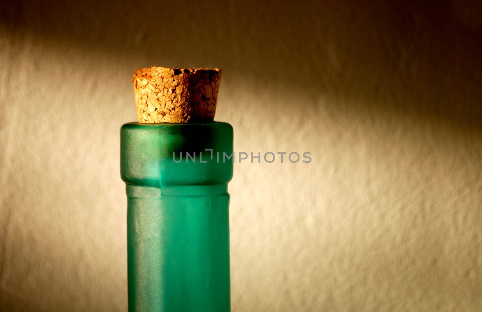 Green bottle with cork