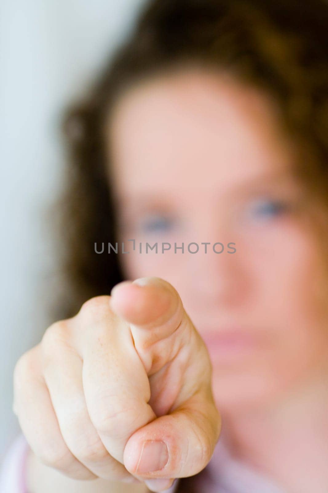 Woman pointing finger