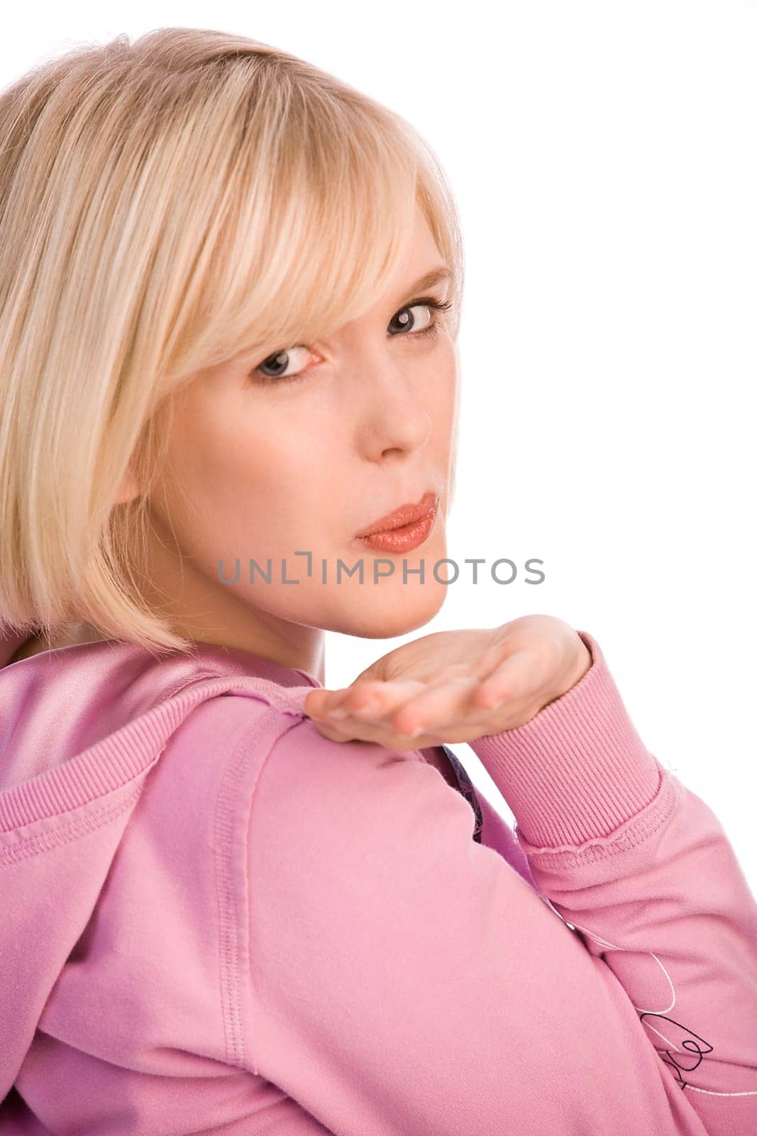 Woman with flirting gesture