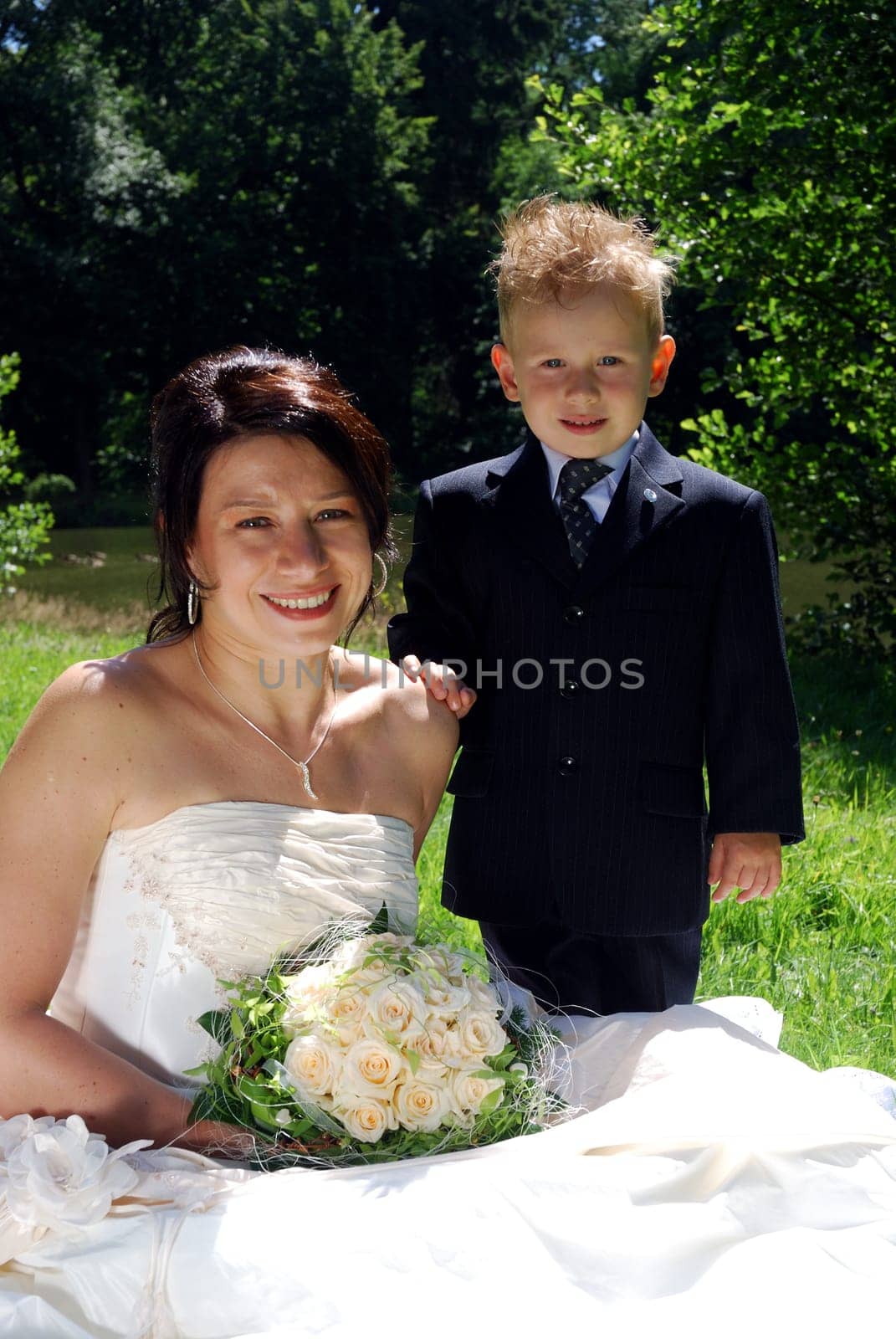 Bride with son