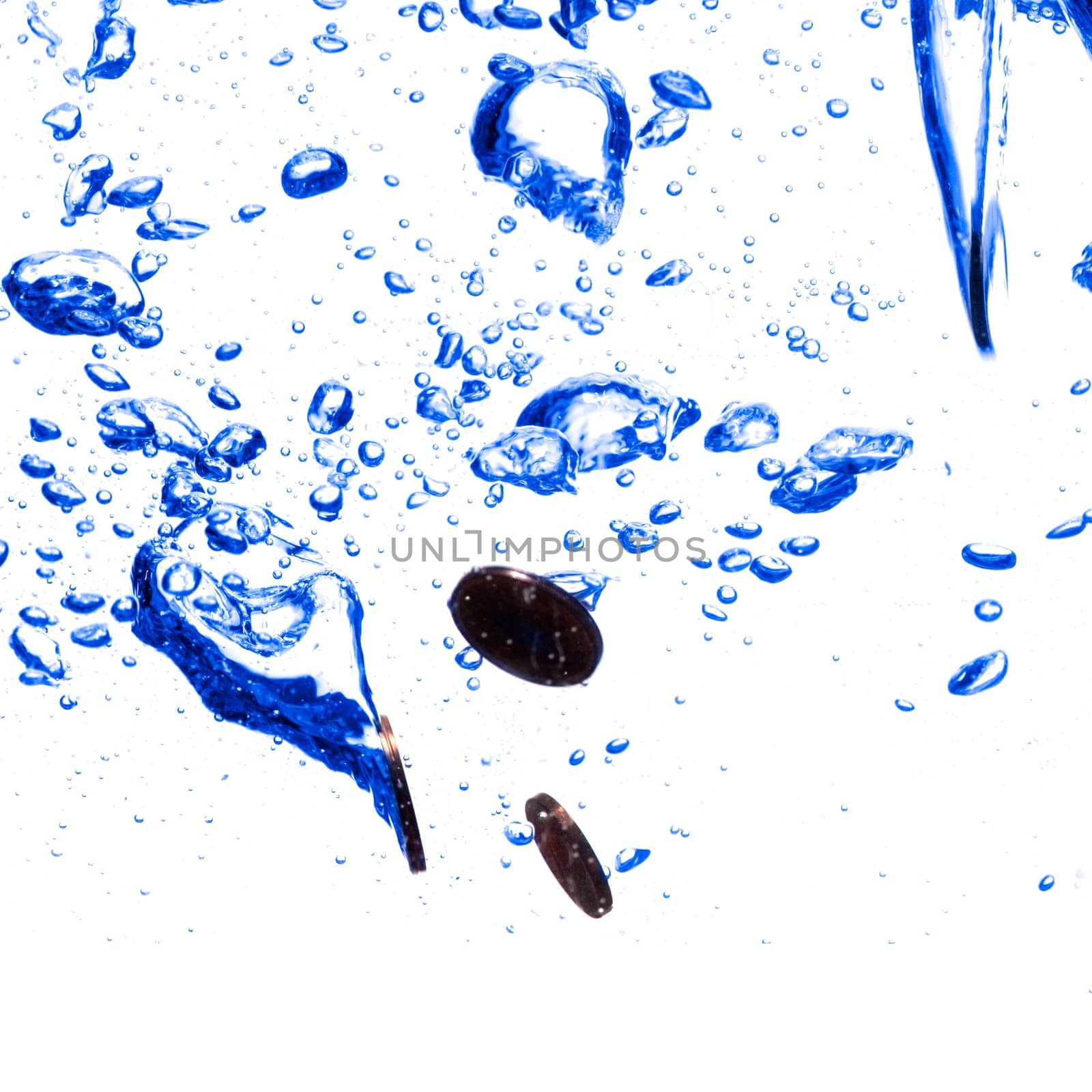 Coins in the water