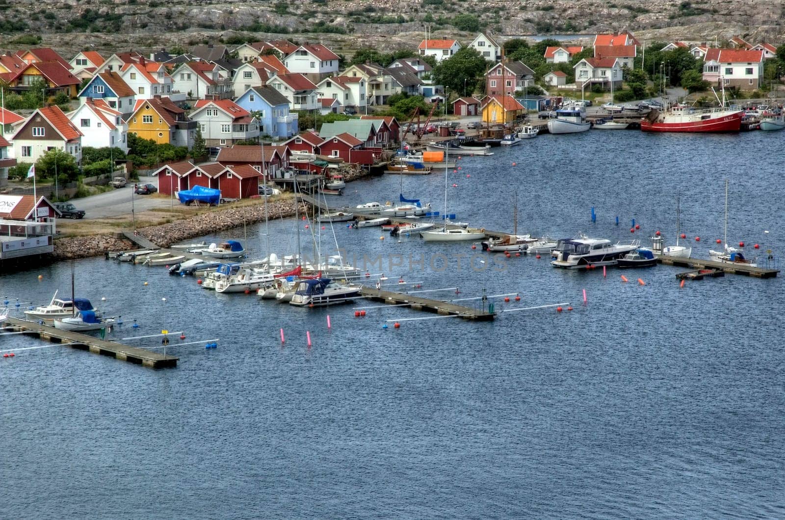Colourful harbour impression