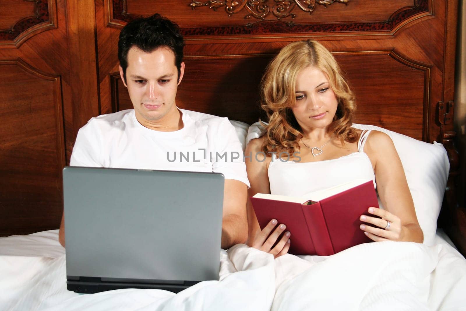 Working and reading in bed