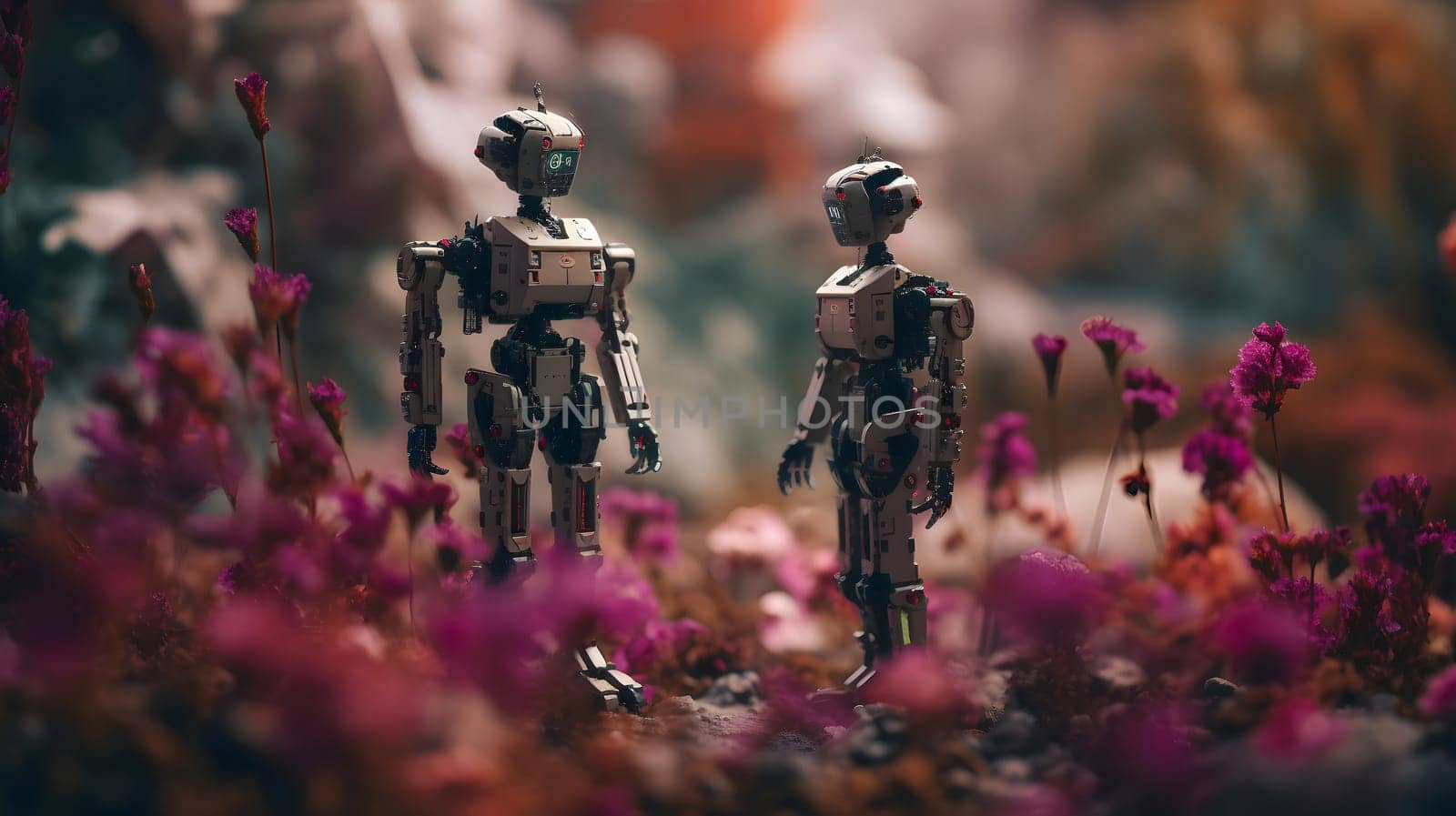 The future of androids in the style of floral surrealism, neural network generated image by z1b