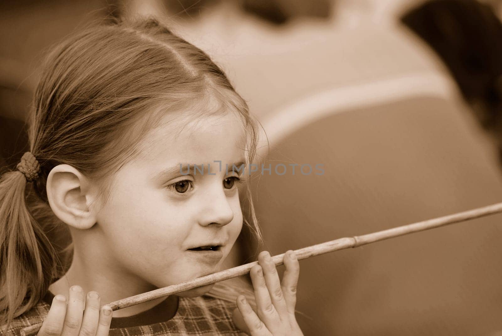 Child with cane
