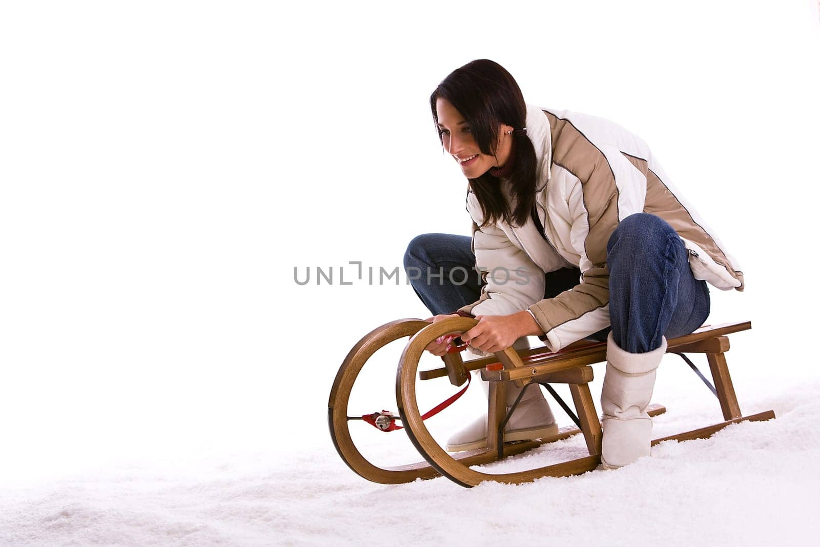 Woman makes sleigh ride