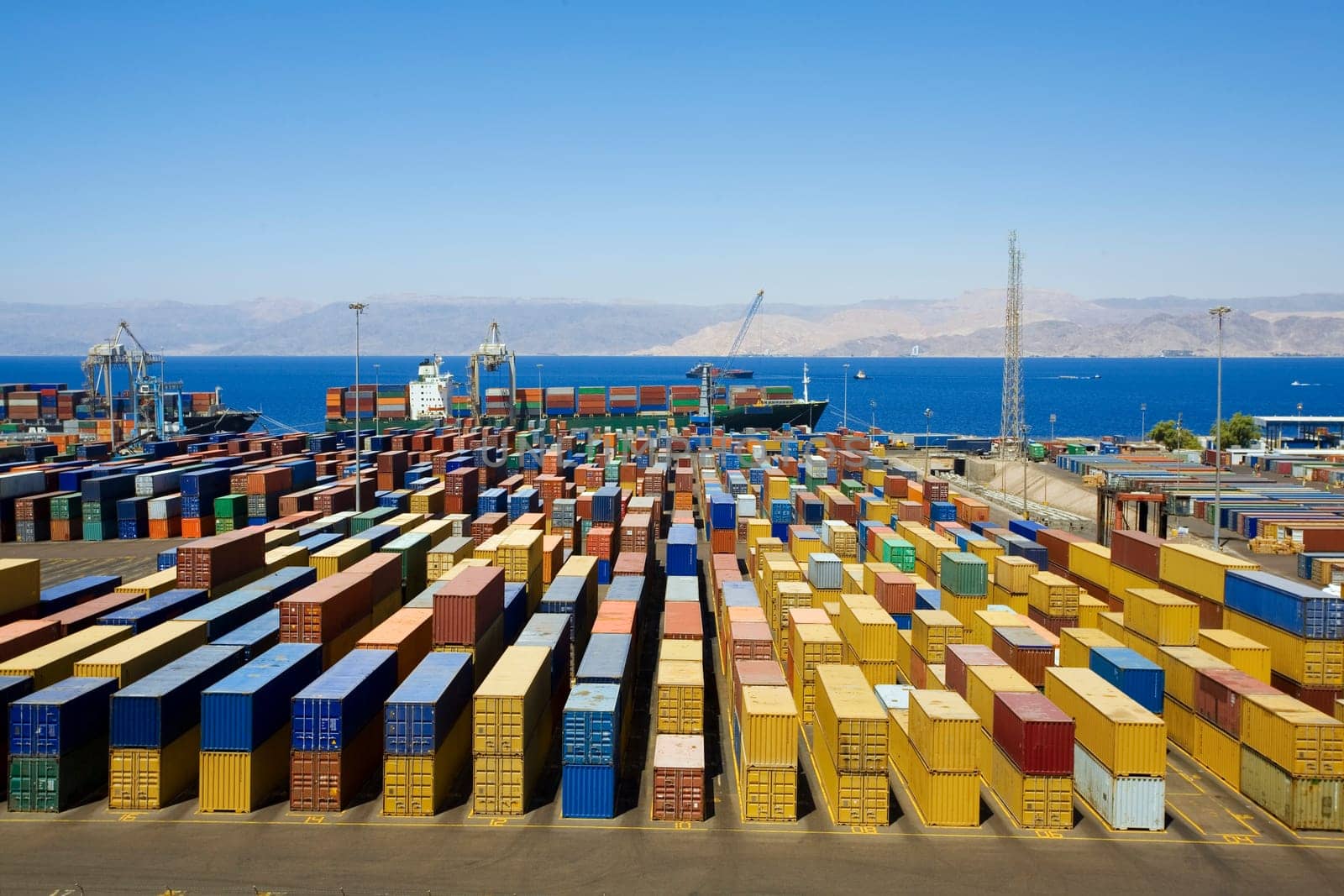 Panoramic view of containters