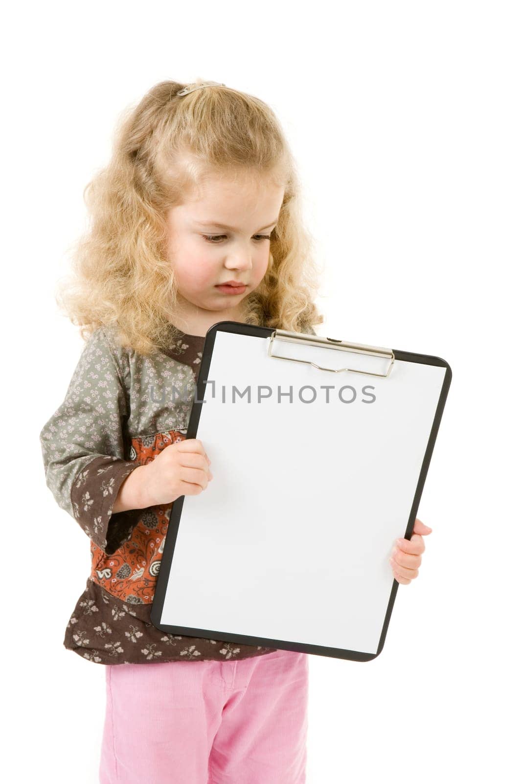 Girl with notepad